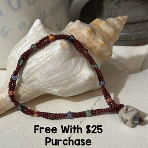 Free With $25 Purchase-Beaded Bracelet-Seed Beads-Handmade-Letter “V” Initial